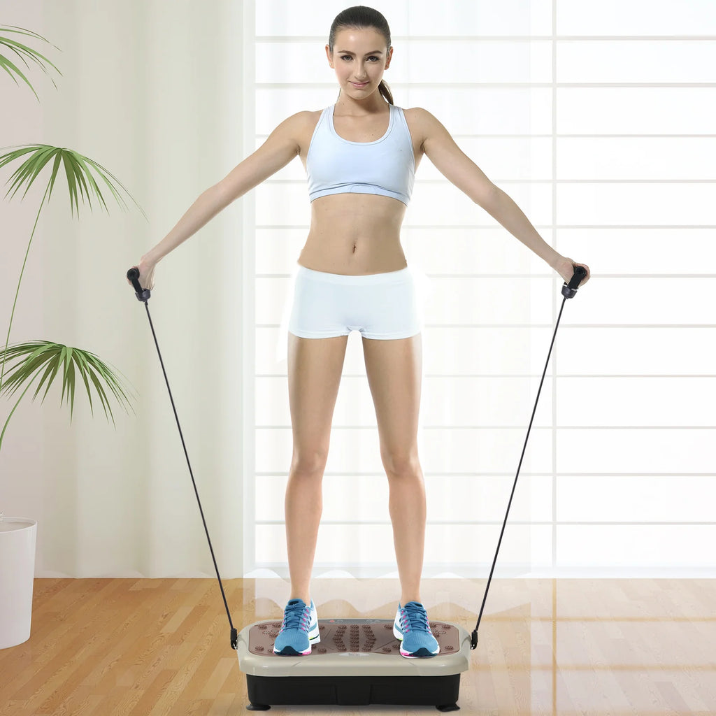 HOMCOM Vibrationsplatte Fitnessgerät 99 Stufen Musikfunktion