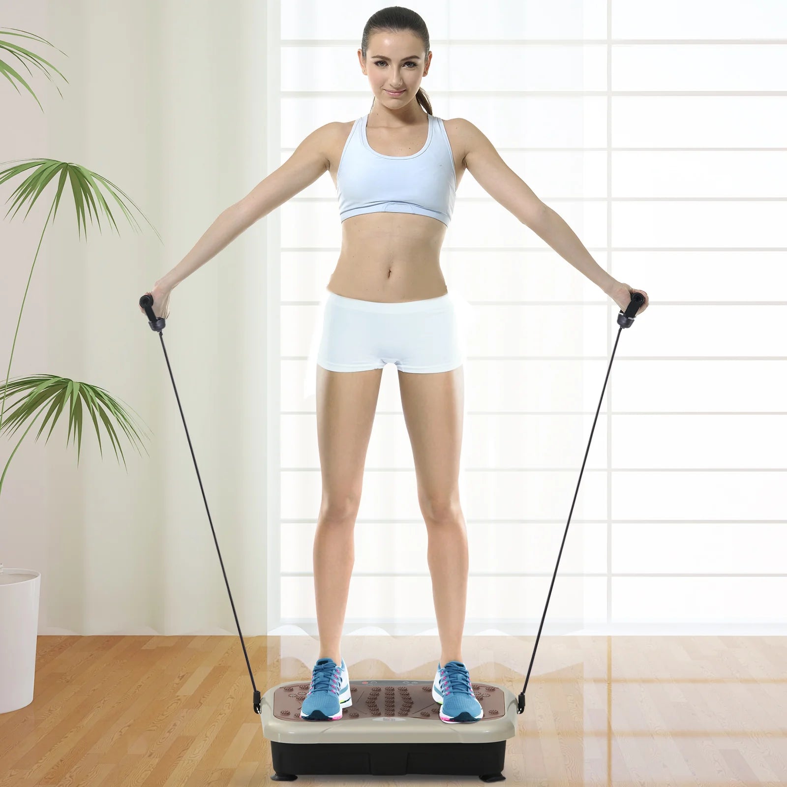 HOMCOM Vibrationsplatte Fitnessgerät 99 Stufen Musikfunktion