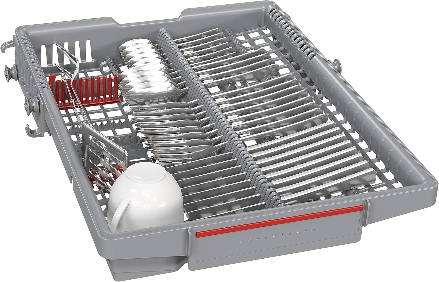 Bosch SPV2IKX10E Serie 2 Smarter Geschirrspüler vollintegriert, 45 cm breit, Besteckkorb, Extra Trocknen auf Knopfdruck, InfoLight roter Lichtpunkt am Boden, AquaStop Schutz gegen Wasserschäden, Weiß