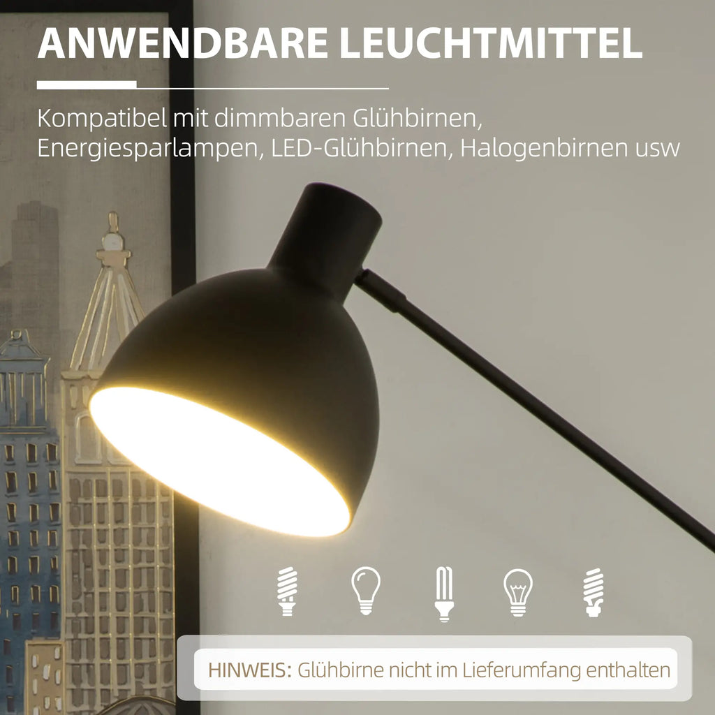 HOMCOM Stehleuchte Industrie-Design höhenverstellbar