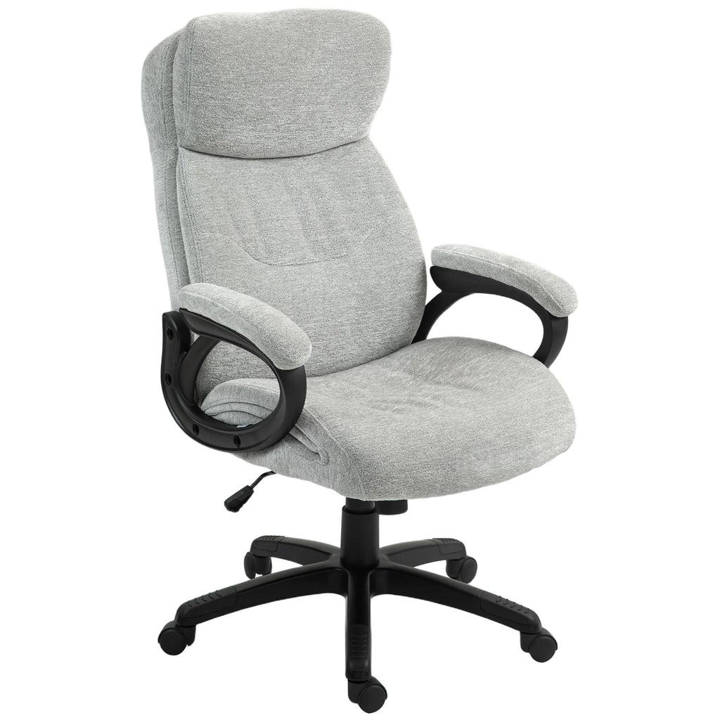 HOMCOM Ergonomischer Bürostuhl mit Wippfunktion – Hellgrau