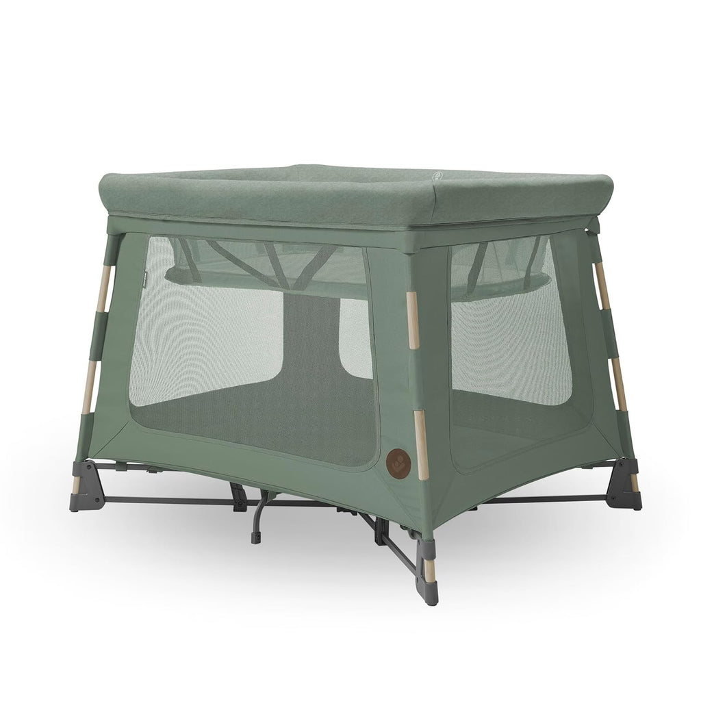 Maxi-Cosi Swift 3-in-1 Reisebett Baby, Babywiege, 0–3,5 Jahre, bis zu 15 kg, Reisebett höhenverstellbar, 2-in-1-Matratze, ultraleicht, in 1 Sekunde klappbar, Reisetasche, Eco Care, Beyond Grey