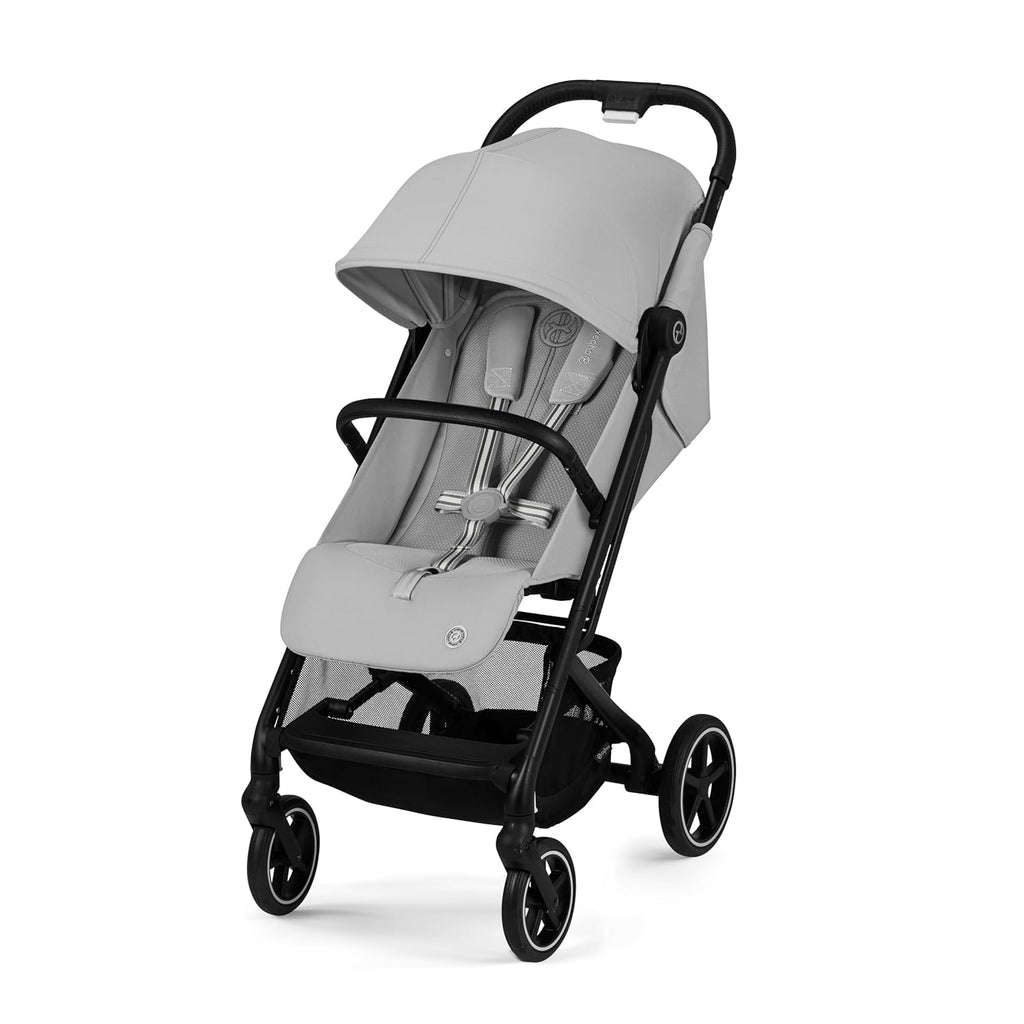 Cybex Gold Kinderwagen Beezy mit One-Pull Harness, Ab Geburt bis ca. 4 Jahre (max. 22 kg), Kompakt und ergonomisch, Almond Beige (Beige mit schwarzem Rahmen)