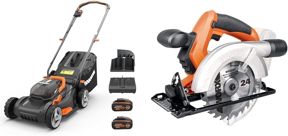 WORX WG743E Akku-Rasenmäher 40V – Profi Rasenmäher mit Mulchfunktion & PowerShare Akku – Rasenmähen ohne Kabel – Ideal für Gärten bis zu 500m²