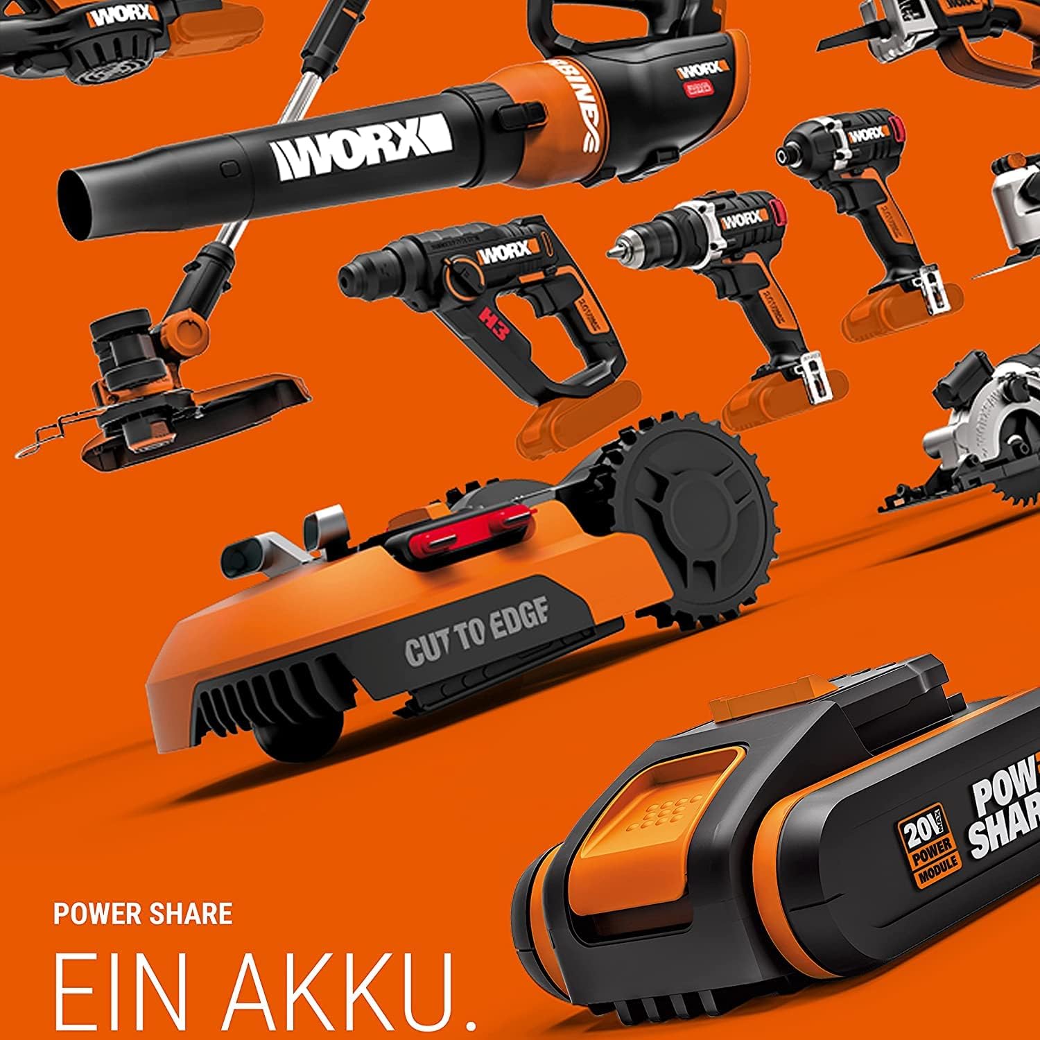 WORX Landroid M WR141E Mhroboter/Akkurasenmher für kleine Grten bis 500 qm/Selbstfahrender Rasenmher für einen sauberen Rasenschnitt, Bunt