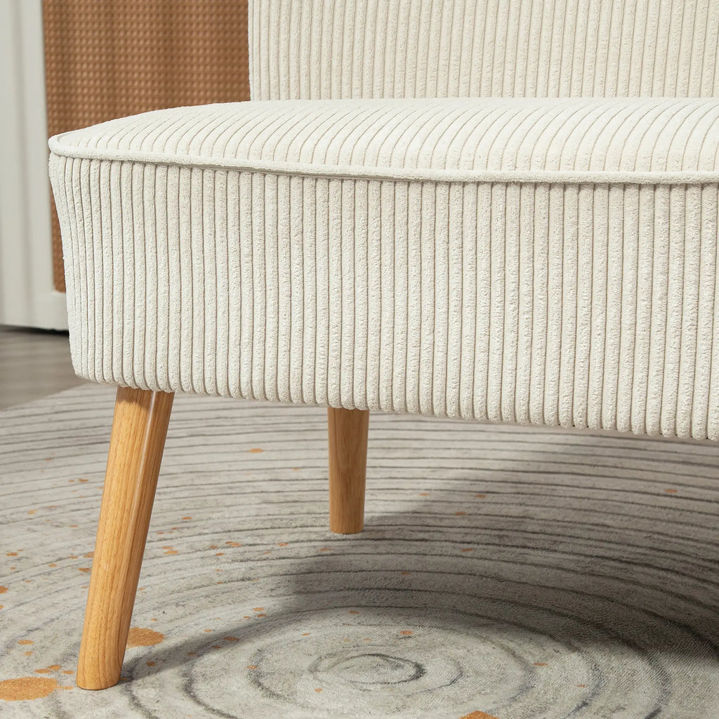 HOMCOM Zweisitzer Sofa Couch breite Sitzfläche weiche Polsterung cremeweiß