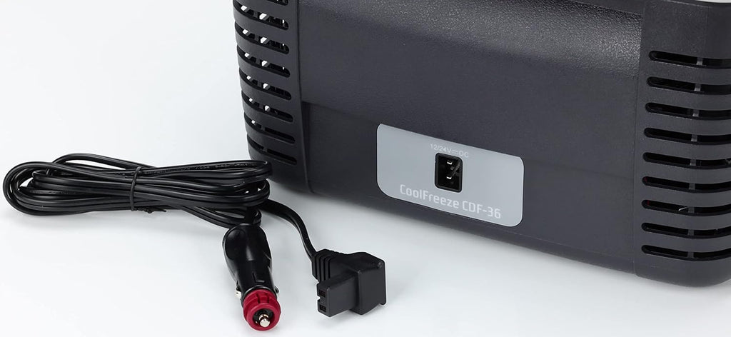 DOMETIC CoolFreeze CDF 36, tragbare elektrische Kompressor-Kühlbox/Gefrierbox, 31 Liter, 12/24 V für Auto, LKW oder Boot mit Batteriewächter, Grau