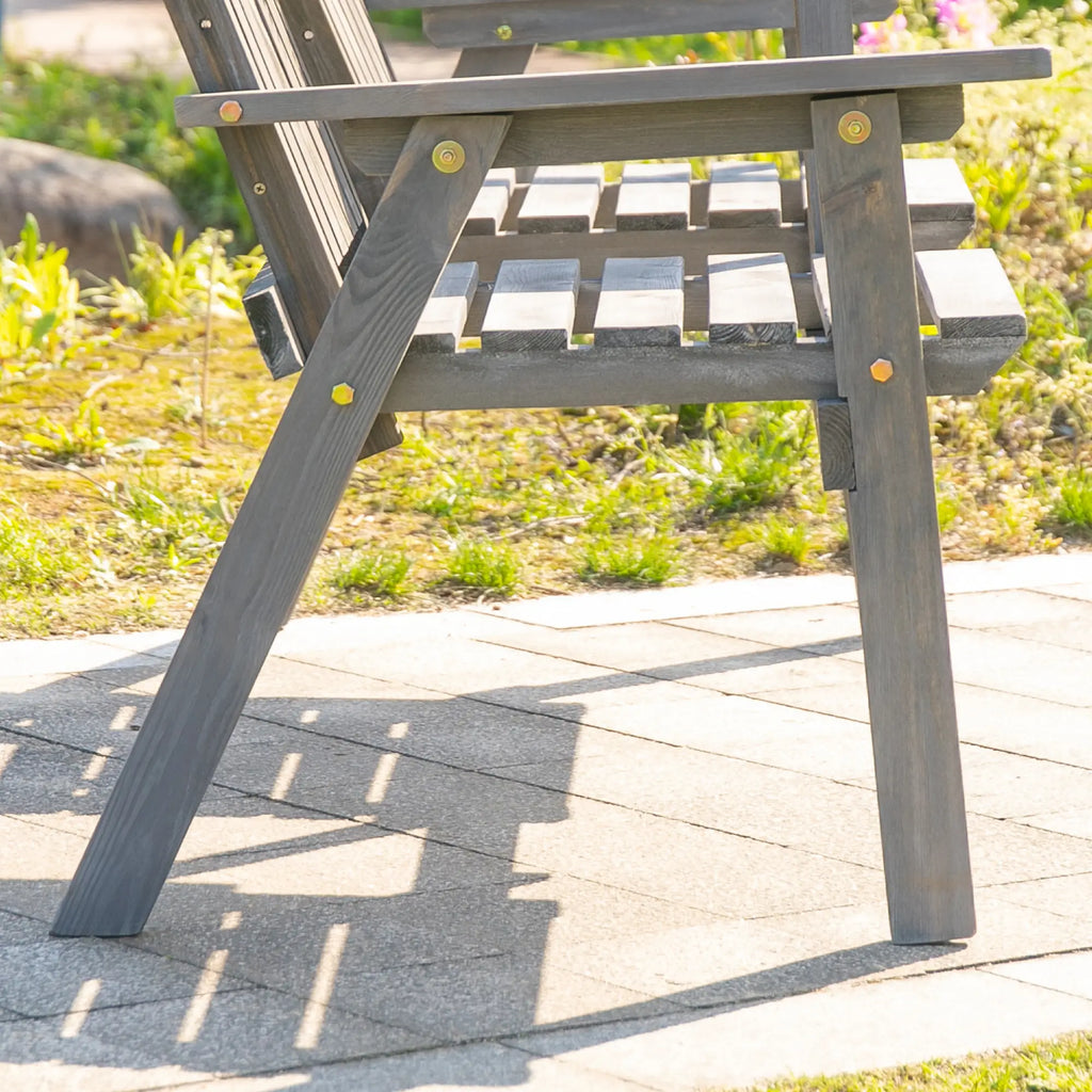 Outsunny Gartenbank mit Tisch Regenschirmloch 2-Sitzer Massivholz