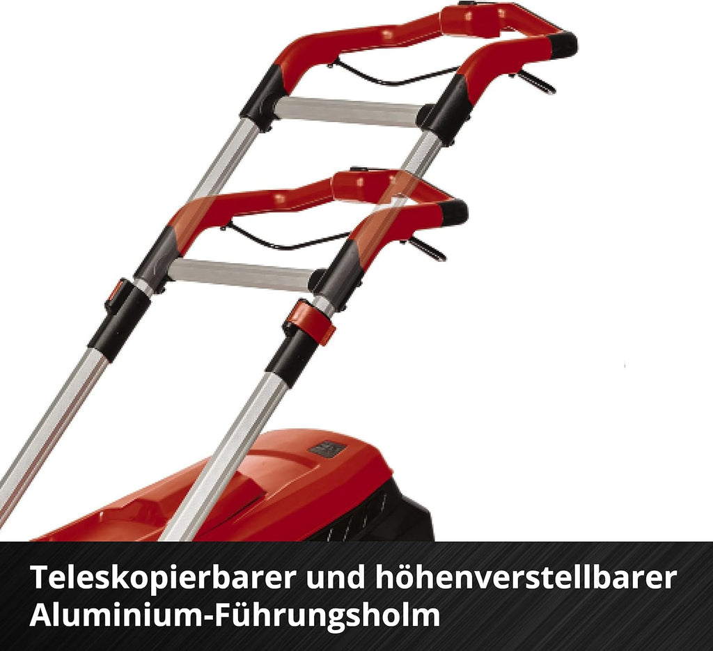 Einhell Akku-Rasenmher RASARRO 36/38 Kit Power X-Change (36 V, 38 cm Schnittbreite, 450 m, Brushless, Mulchfunktion, 45L Fangkorb, inkl. 2x 4,0 Ah Akkus + Twincharger)