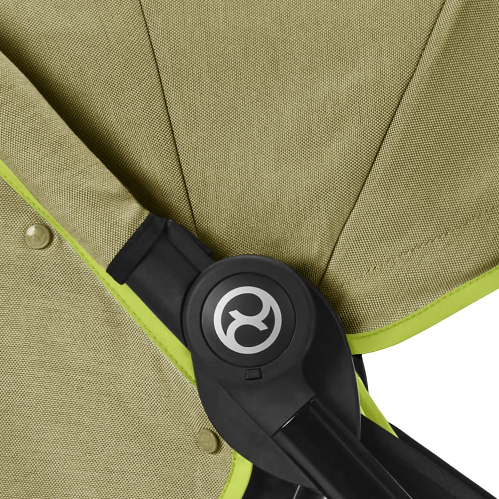 Cybex Gold Kinderwagen Beezy mit One-Pull Harness, Ab Geburt bis ca. 4 Jahre (max. 22 kg), Kompakt und ergonomisch, Almond Beige (Beige mit schwarzem Rahmen)