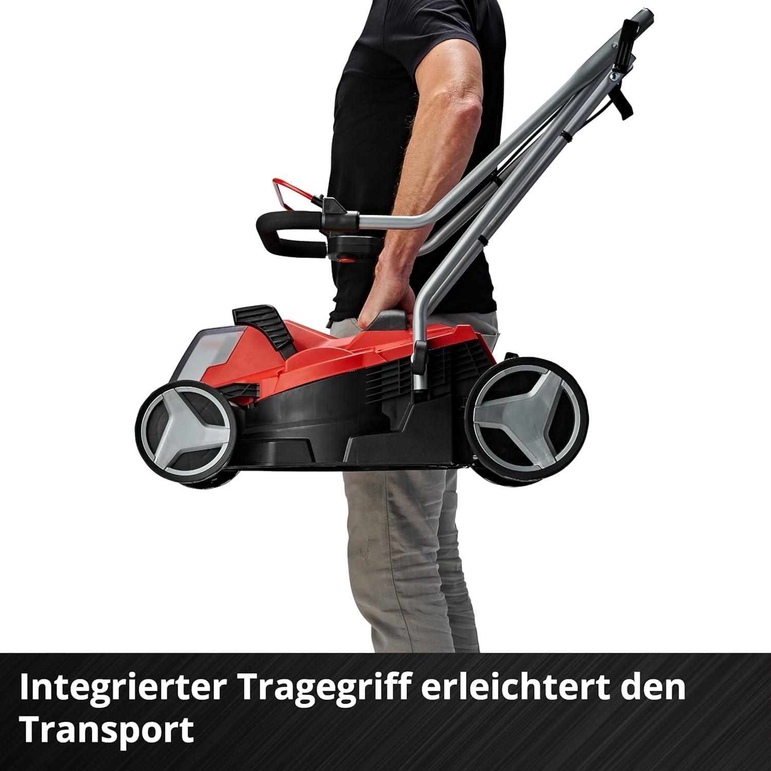 Einhell Akku-Rasenmher GE-CM 18/33 Li Kit Power X-Change (18 V, 33 cm Schnittbreite, bis 200 m, Brushless, 30L Fangkorb, 25-65 mm Schnitthhe, inkl. 4,0 Ah Akku + Ladegert)