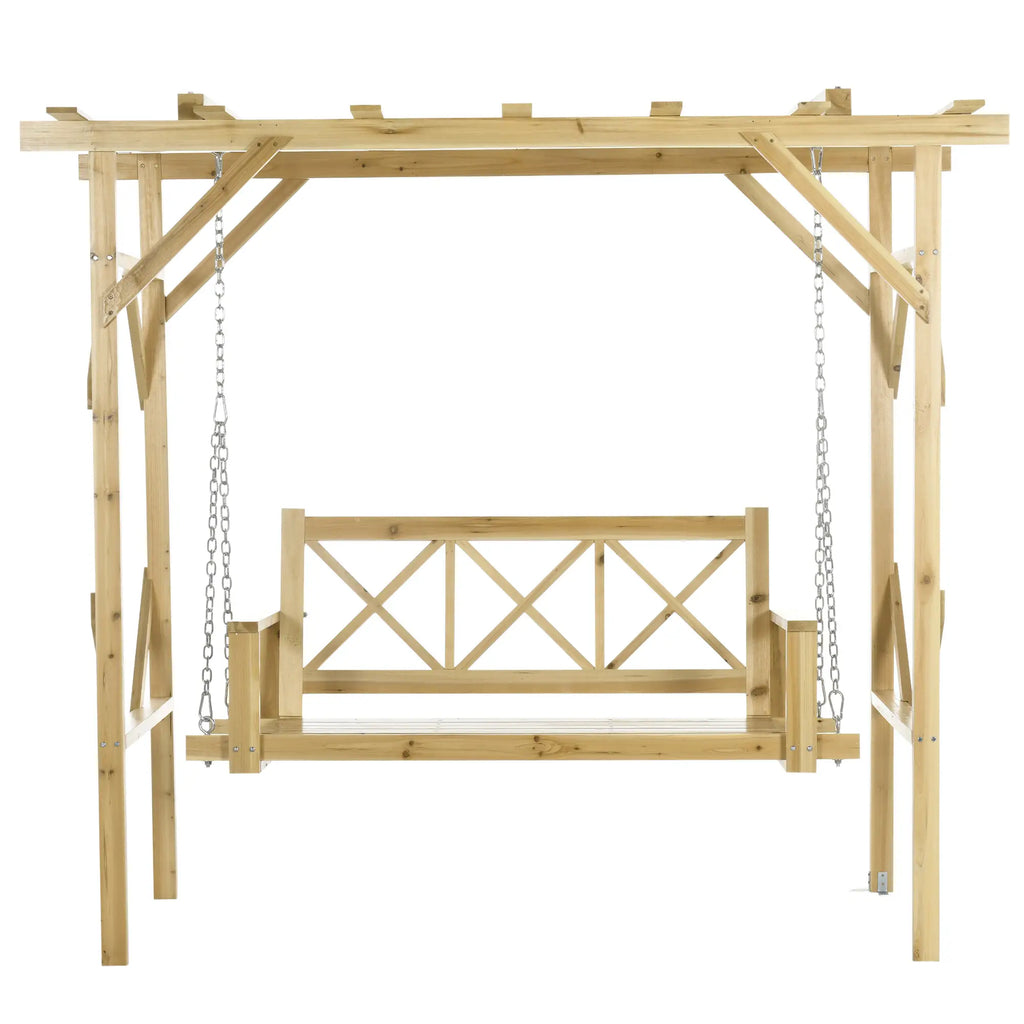Outsunny Hollywoodschaukel Pergola höhenverstellbar Massivholz