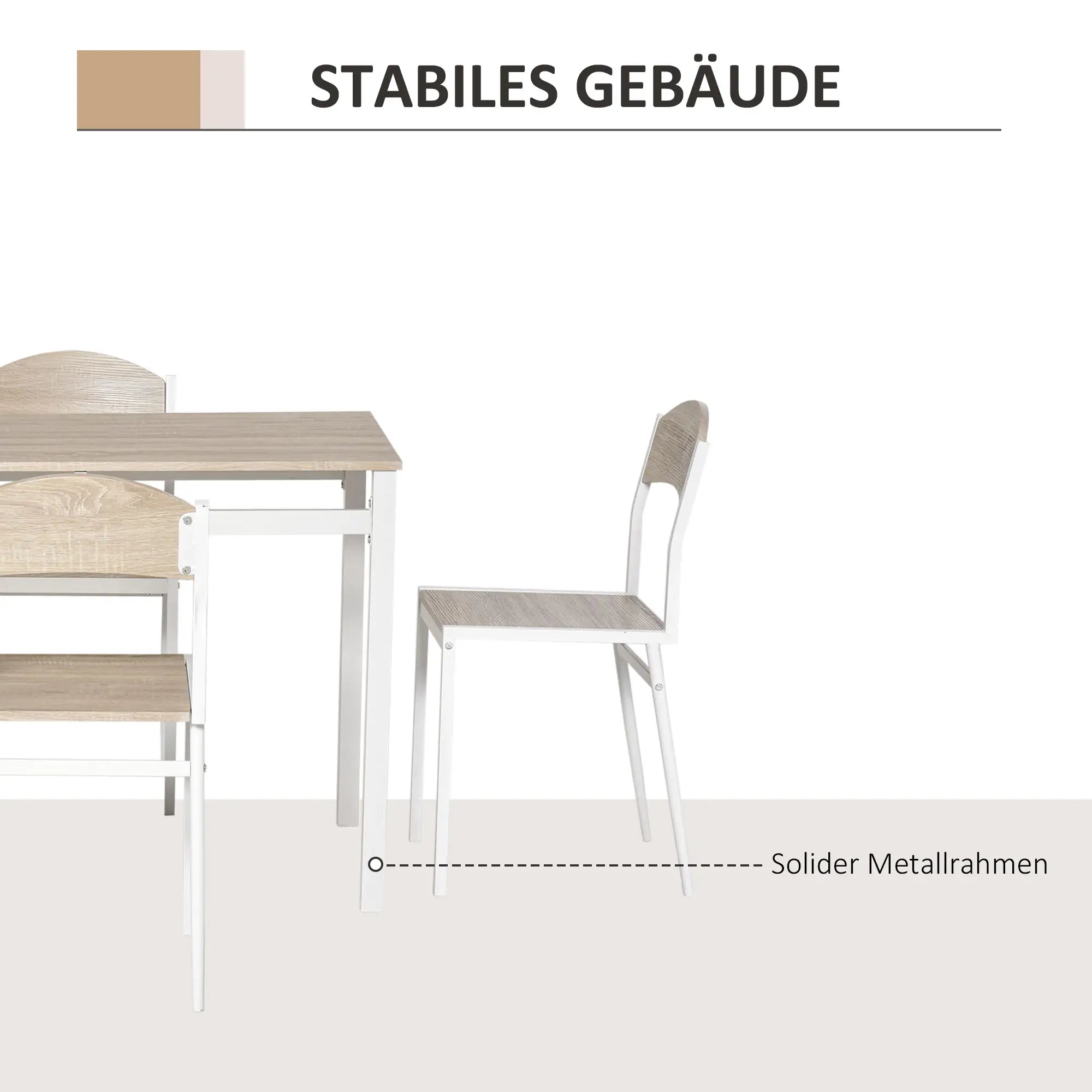 HOMCOM Essgruppe 5-teilig Landhausstil vielseitig einsetzbar