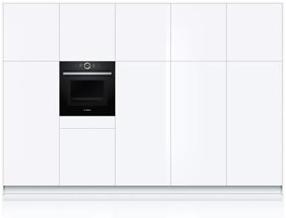 Bosch HMG7361B1, Serie 8 smarter Einbau-Backofen mit Mikrowellenfunktion, 60 x 60 cm, Made in Germany, Schwarz, Air Fry, Digitaler Bedienring, Touchdisplay, Automatikprogramme, Reinigungsunterstützung