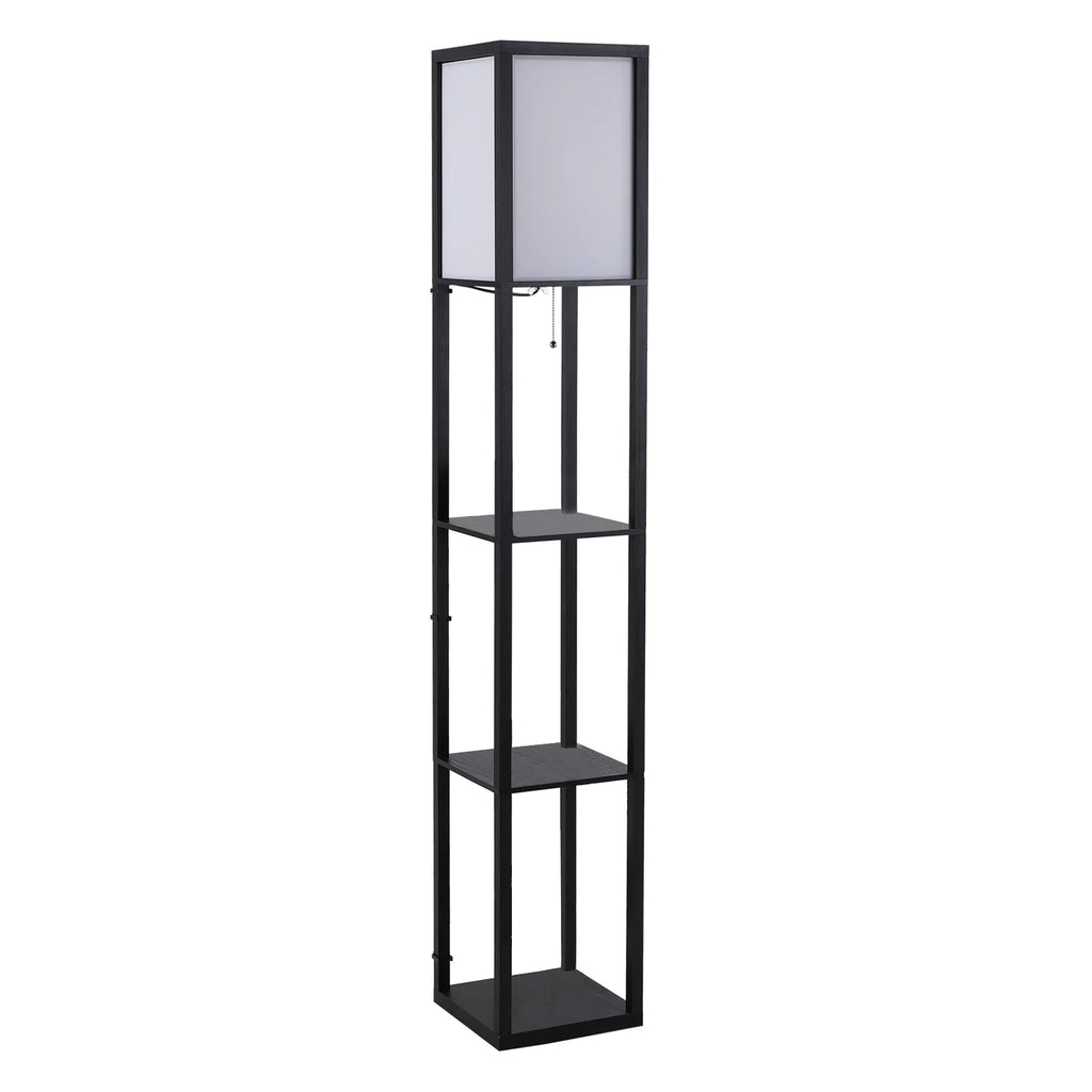 HOMCOM Stehleuchte mit Regal und sanftem Licht für Wohnzimmer