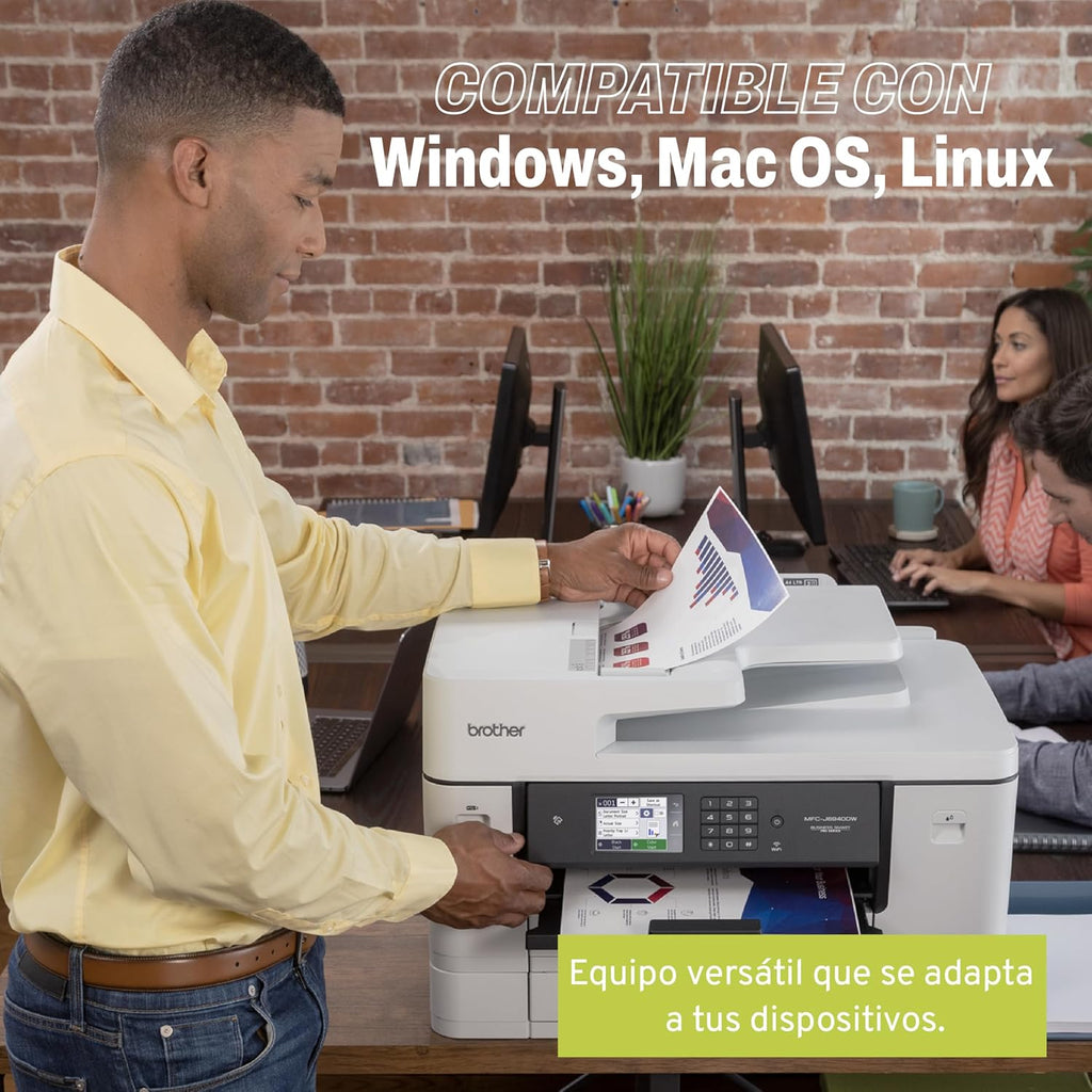 Brother MFC-J6940DW DIN A3 4-in-1 Farbtintenstrahl-Multifunktionsgerät (2 x 250 Blatt Papierkassette, Drucken, scannen, kopieren, faxen), Weiß, Mittel