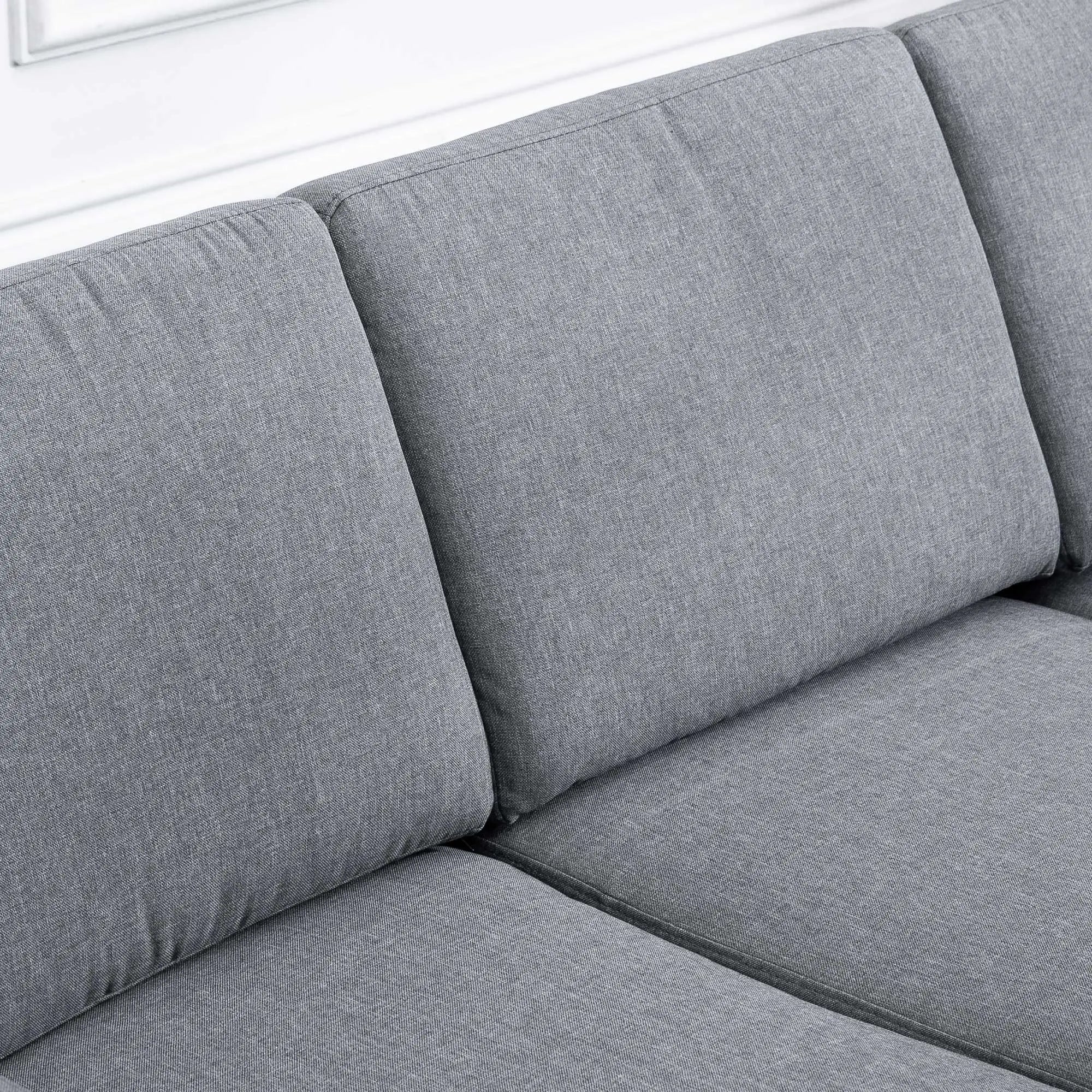 HOMCOM 3-Sitzer Sofa minimalistisches Design hoher Komfort Dunkelgrau