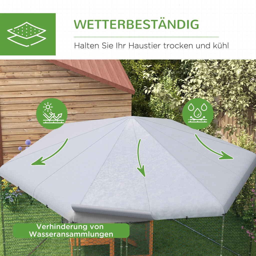 PawHut Hühnerstall Freilaufgehege geräumig UV-Schutz Dach
