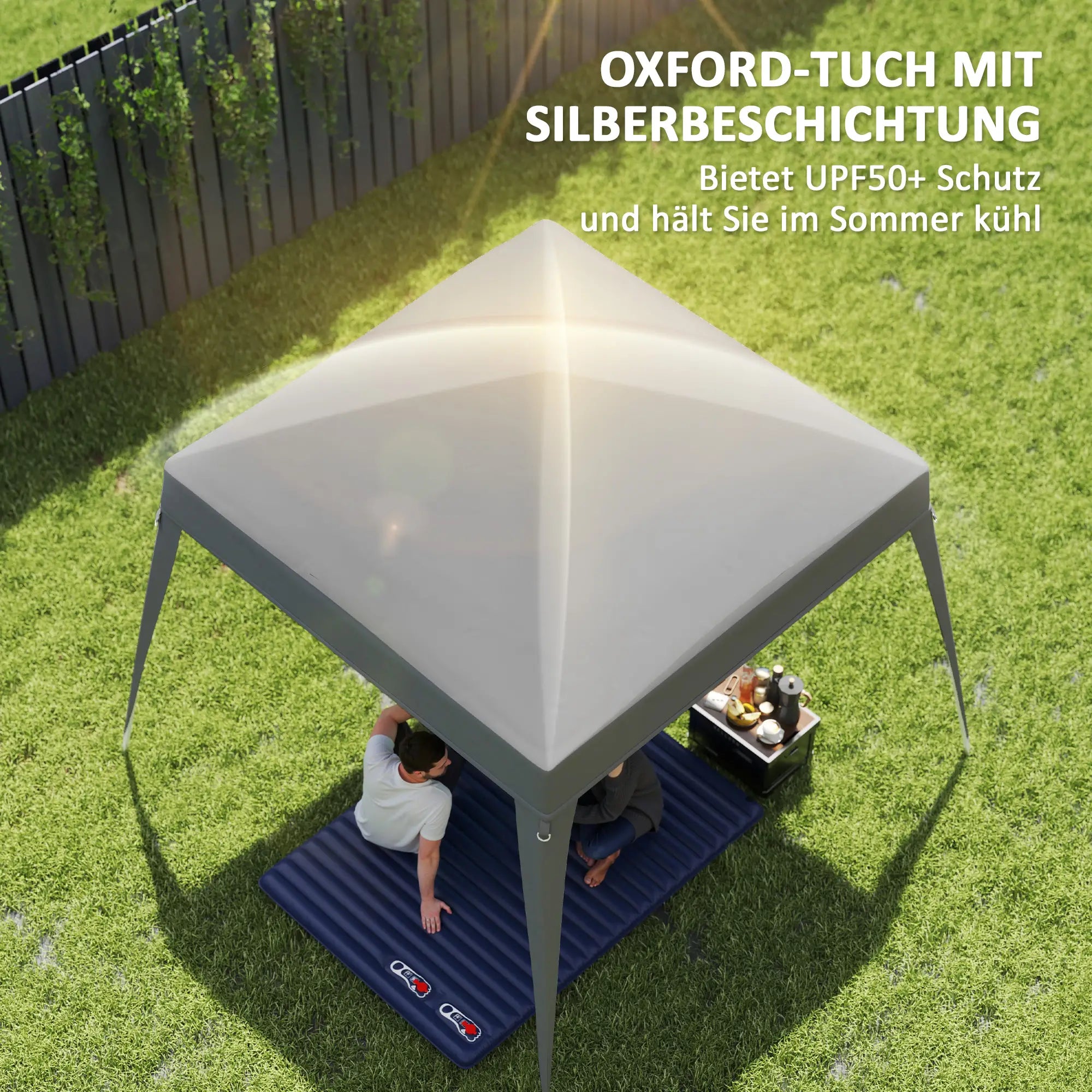 Outsunny Ersatzdach 3x3 m Hellgrau für Pavillon