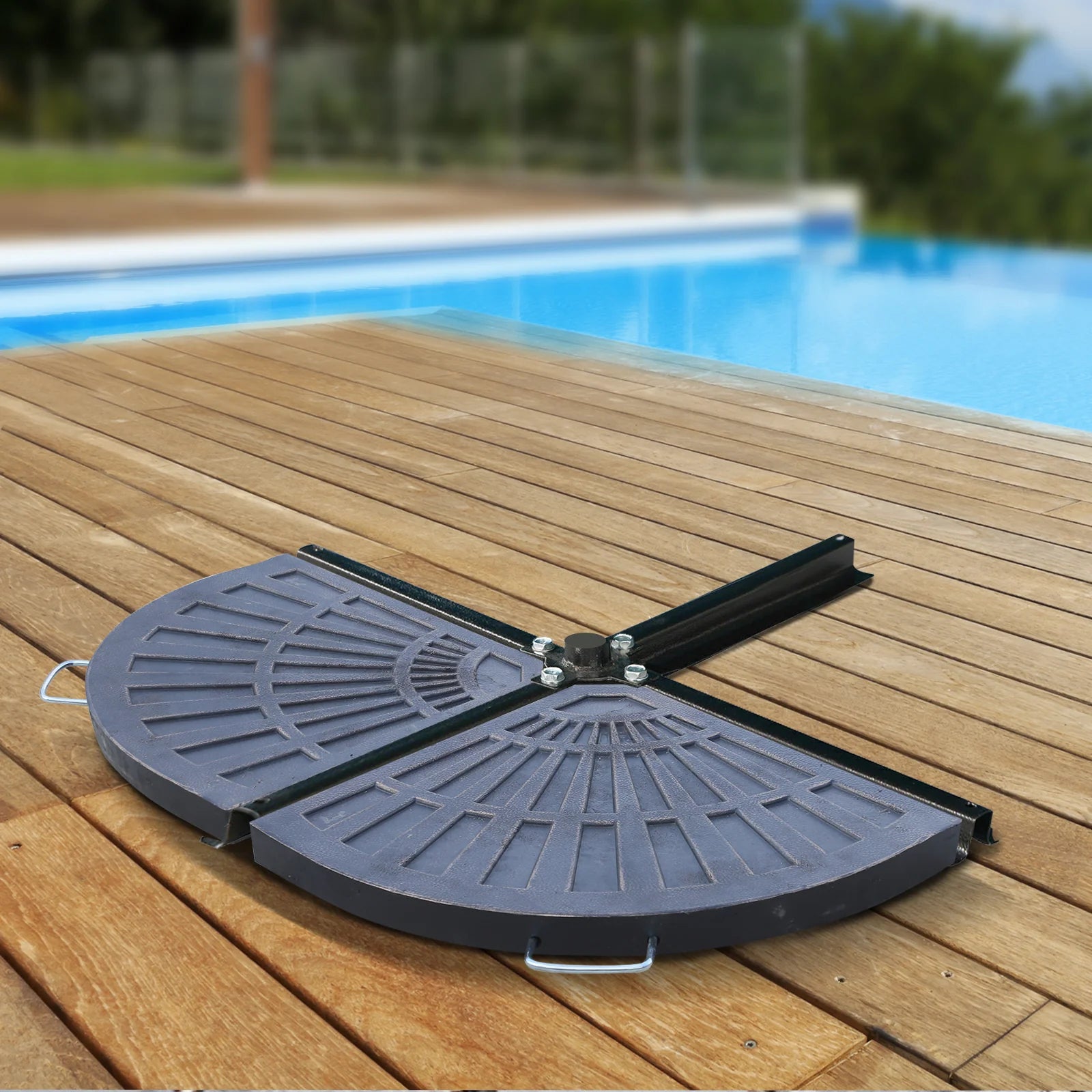 Outsunny Schirmständer Gewichte Set mobil Muschel-Design Outdoor