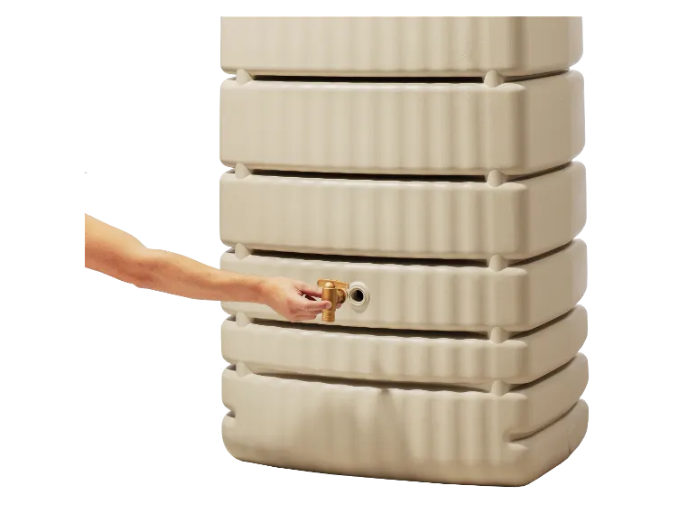 4rain Regentonne »SLIM«, 650 Liter Volumen, inklusive Auslaufhahn und Windsicherung