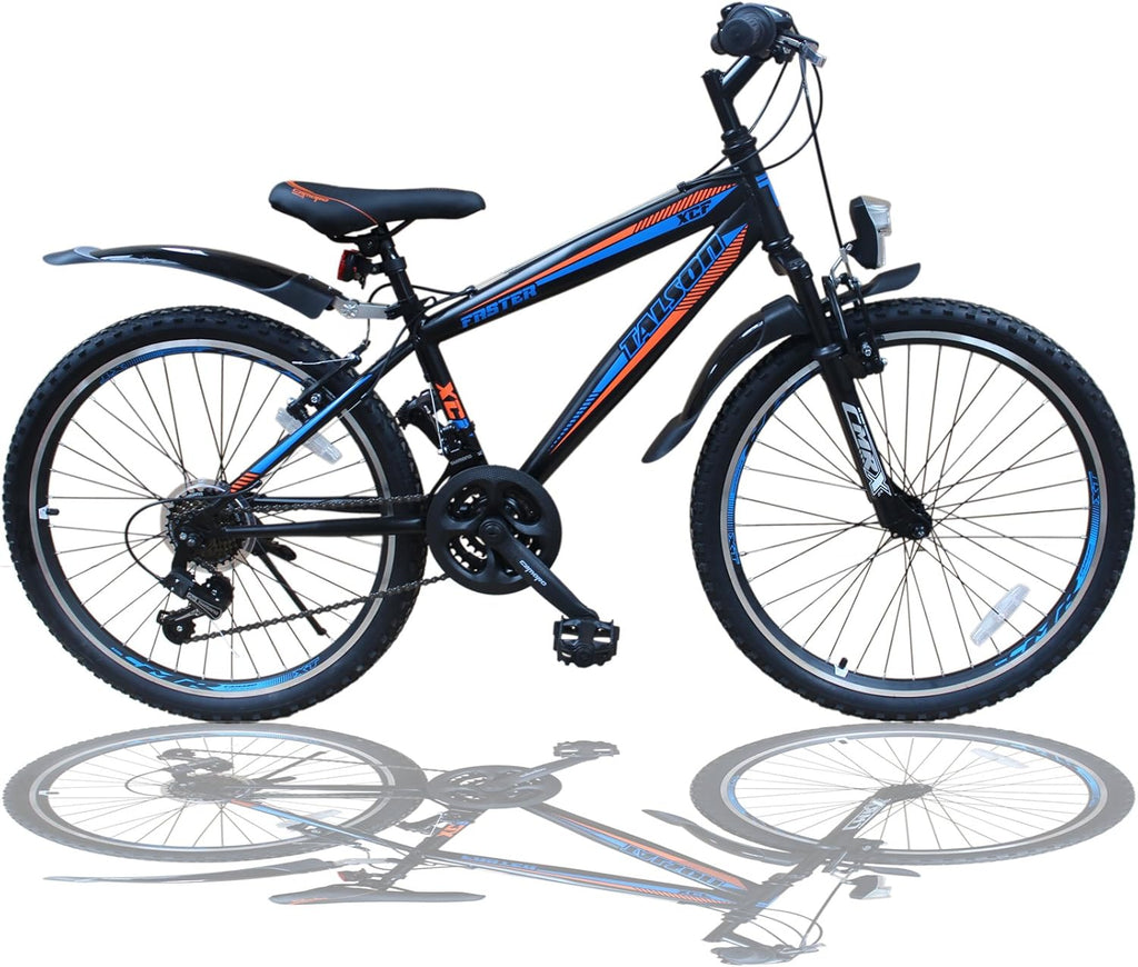 Talson 26 Zoll Mountainbike Fahrrad MIT GABELFEDERUNG & Beleuchtung 21-Gang Faster BBO