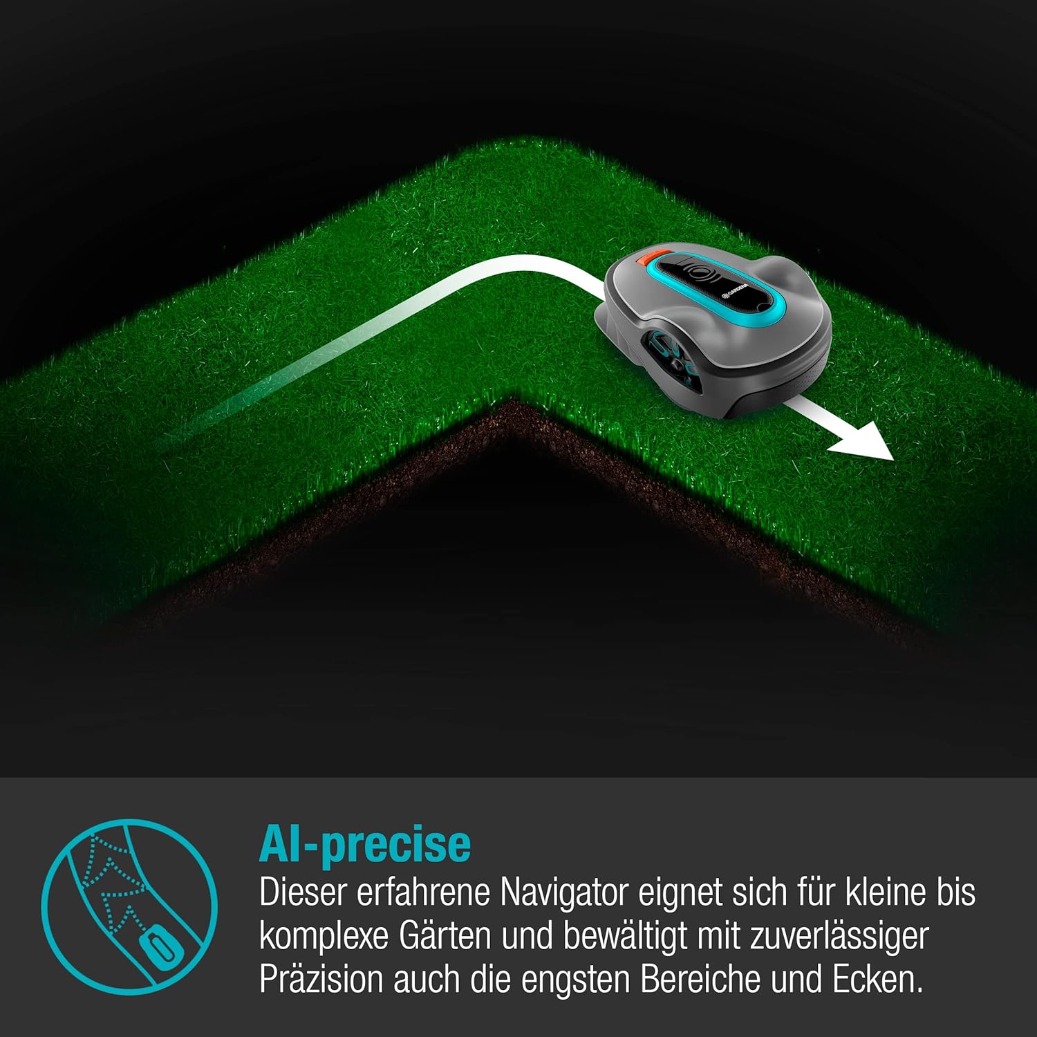 Gardena Mähroboter SILENO minimo 250 m²: intelligenter Rasenmäher mit optimaler Konnektivität, mit Gardena Bluetooth App programmierbar, DE-Version (15201-20)