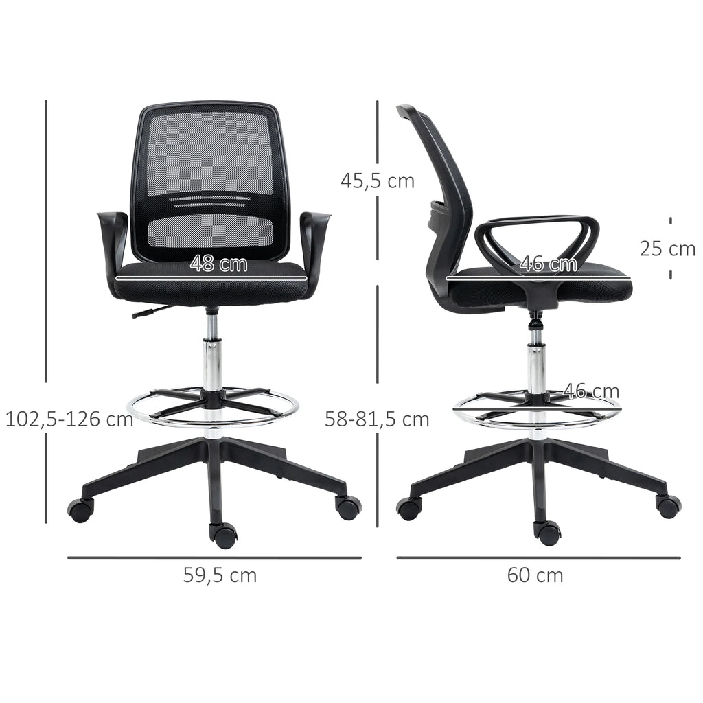 Vinsetto Bürostuhl höhenverstellbar mit Fußstütze ergonomisch