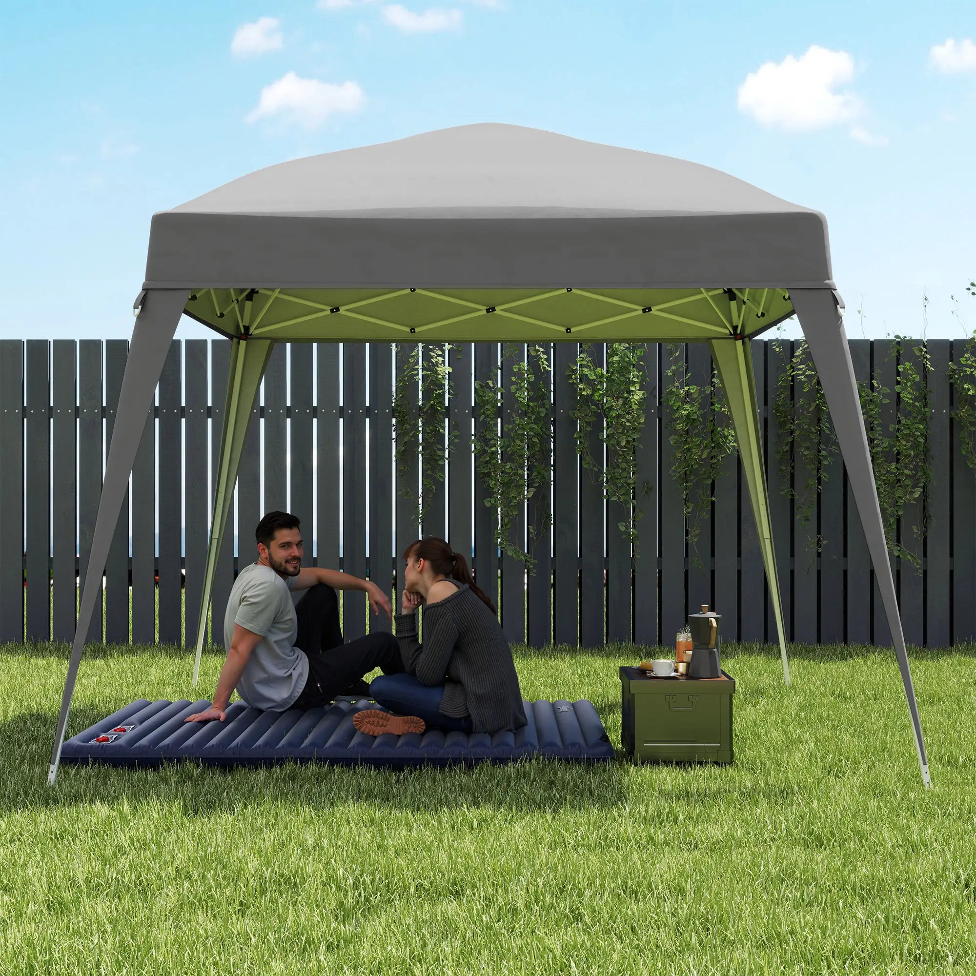 Outsunny Ersatzdach 3x3 m Hellgrau für Pavillon