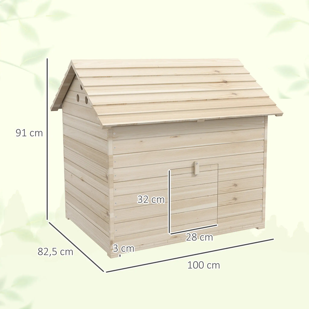PawHut Entenhaus mit aufklappbarem Dach und Rampe Tannenholz