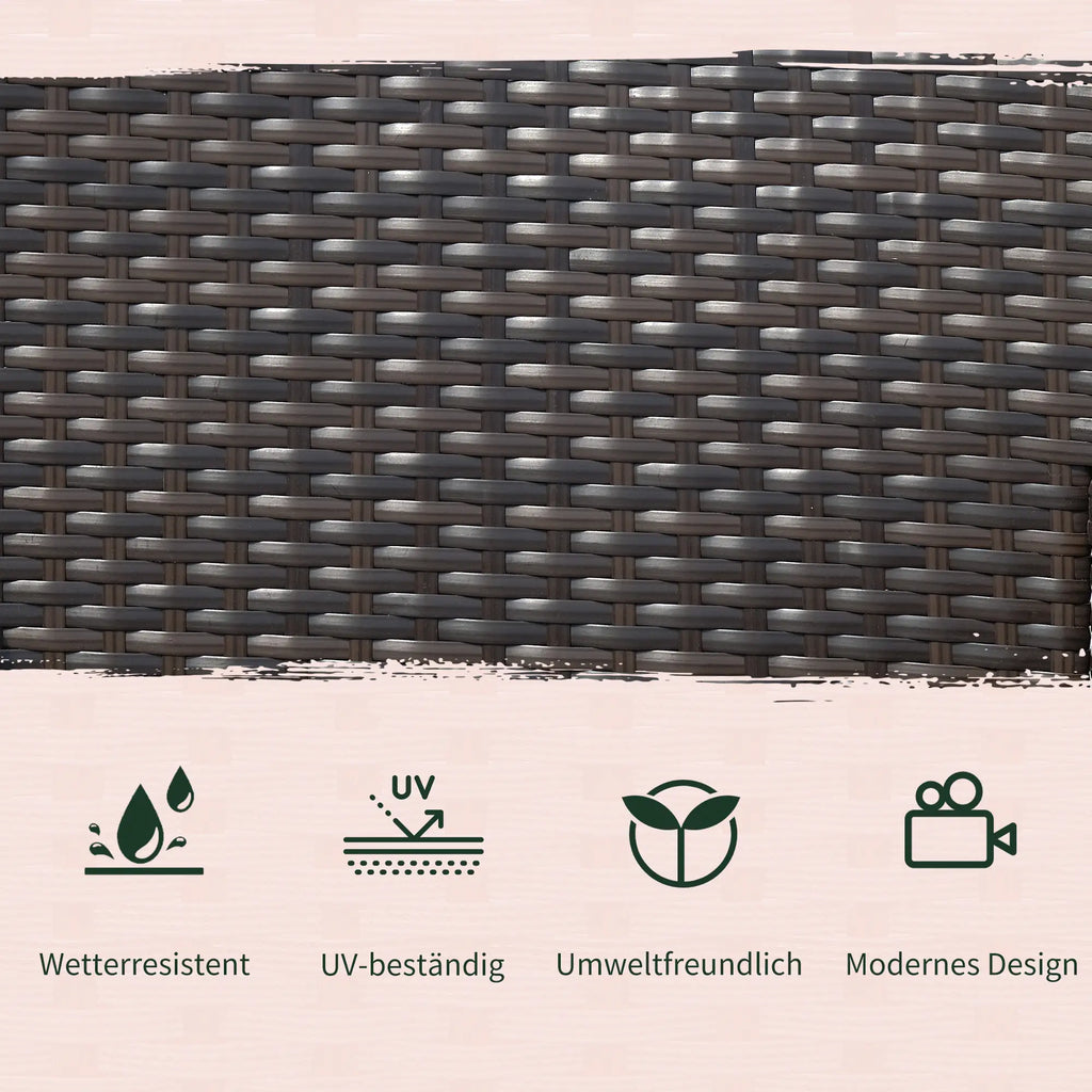 Outsunny Gartenbank 2-Sitzer mit Tisch Polyrattan Outdoor