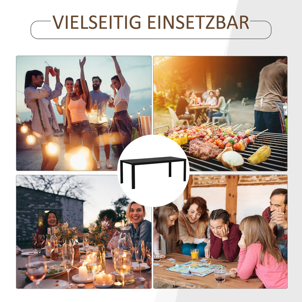 Outsunny Gartentisch Outdoor wetterfest WPC-Tischplatte Aluminium