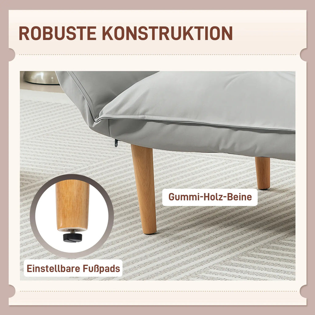 HOMCOM Schlafsessel mit 5-fach verstellbarer Rückenlehne 2in1 Bodensofa