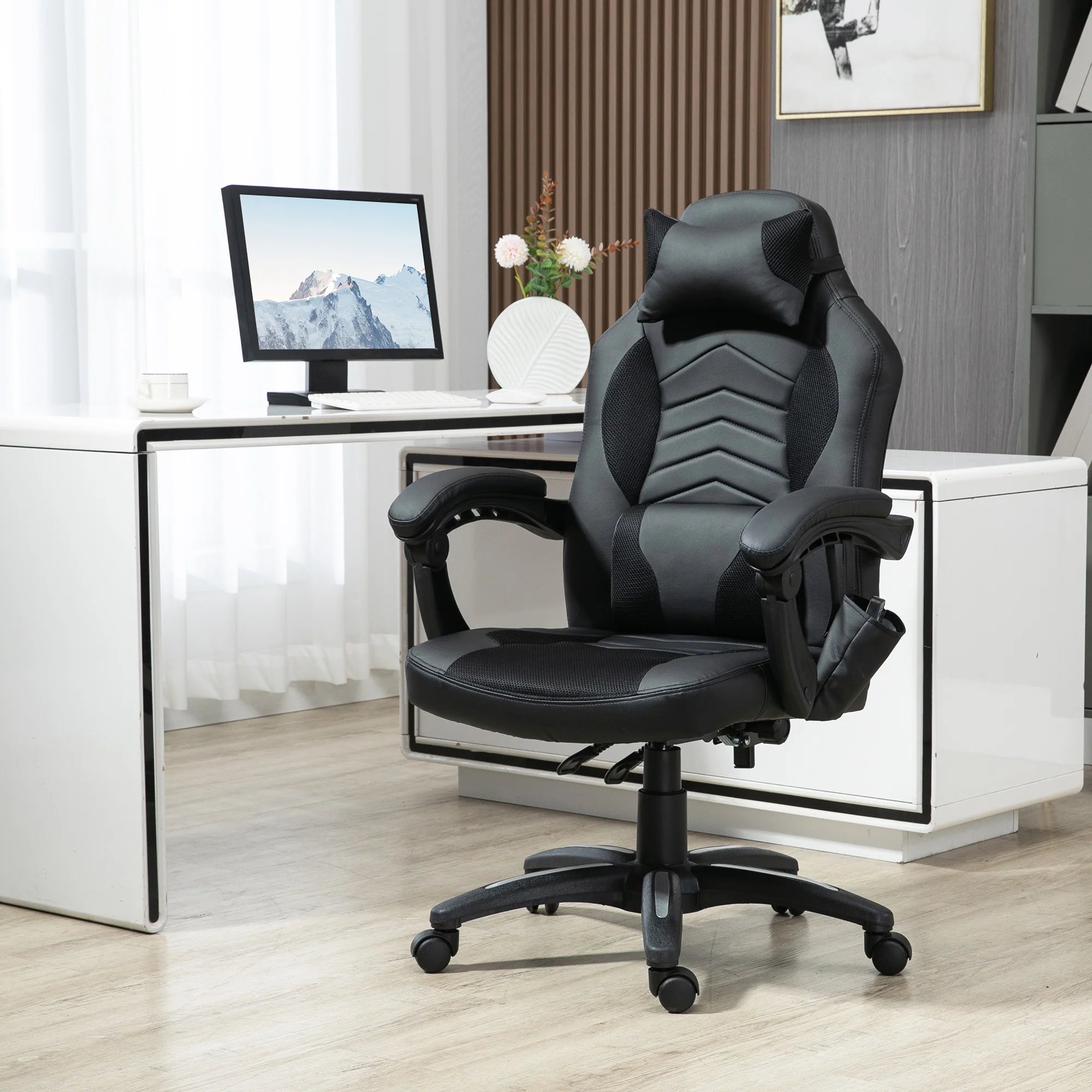 HOMCOM Gamingstuhl Massagefunktion Heizfunktion ergonomisch