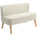 HOMCOM Zweisitzer Sofa Couch breite Sitzfläche weiche Polsterung cremeweiß