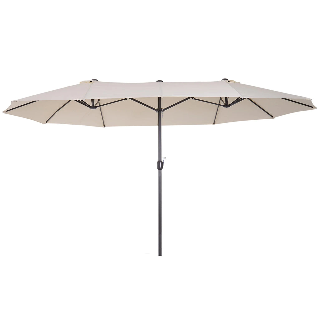 Outsunny Doppel-Sonnenschirm Gartenschirm XXL mit Handkurbel Lüftung