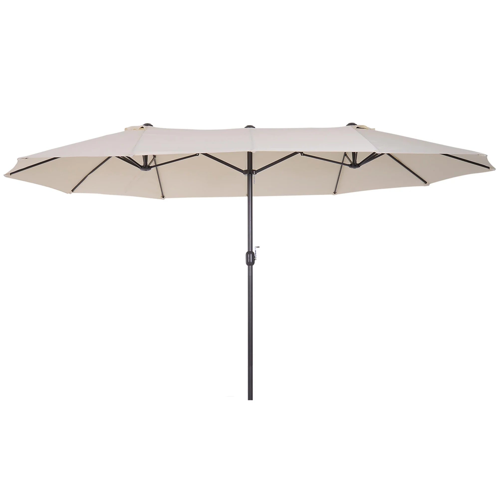 Outsunny Doppel-Sonnenschirm Gartenschirm XXL mit Handkurbel Lüftung