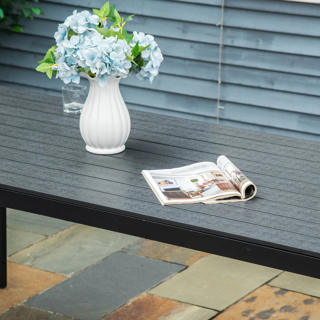 Outsunny Gartentisch Outdoor wetterfest WPC-Tischplatte Aluminium