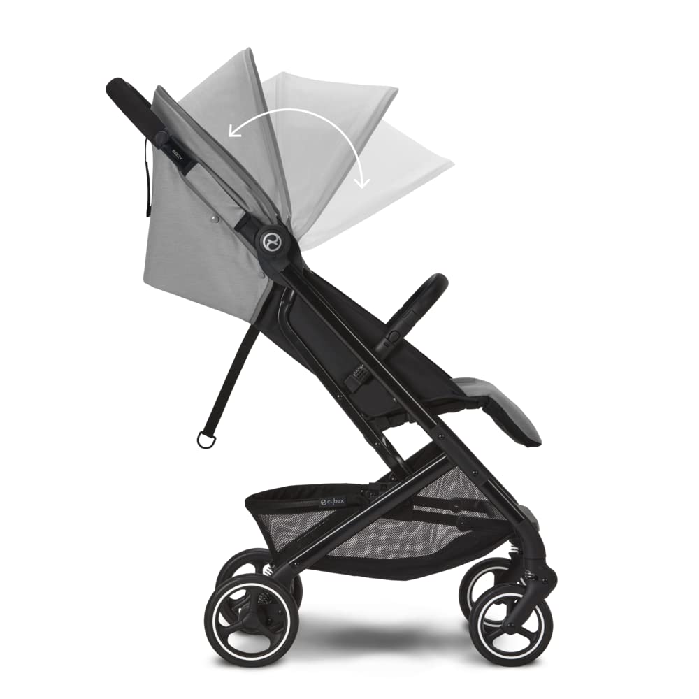 Cybex Gold Kinderwagen Beezy mit One-Pull Harness, Ab Geburt bis ca. 4 Jahre (max. 22 kg), Kompakt und ergonomisch, Almond Beige (Beige mit schwarzem Rahmen)