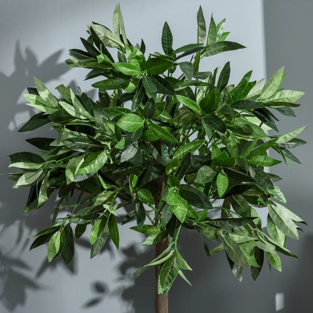 Outsunny 2er-Set Künstlicher Lorbeerbaum 90 cm im Zementtopf
