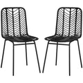 HOMCOM Esszimmerstuhl 2er-Set Boho-Design rattanoptik