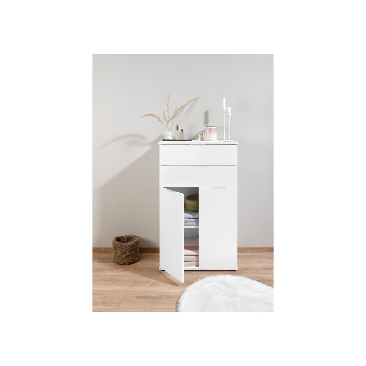LIVARNO home »Liverpool« Kommode, mit 2 Schubladen, weiß - B-Ware Transportschaden M (Möbel)