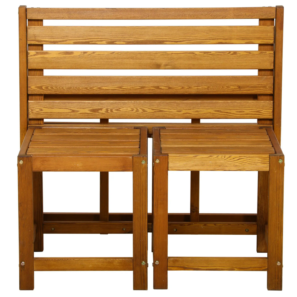 Outsunny Gartenmöbelset 2-in-1 Bank & Tisch Outdoor Lärche