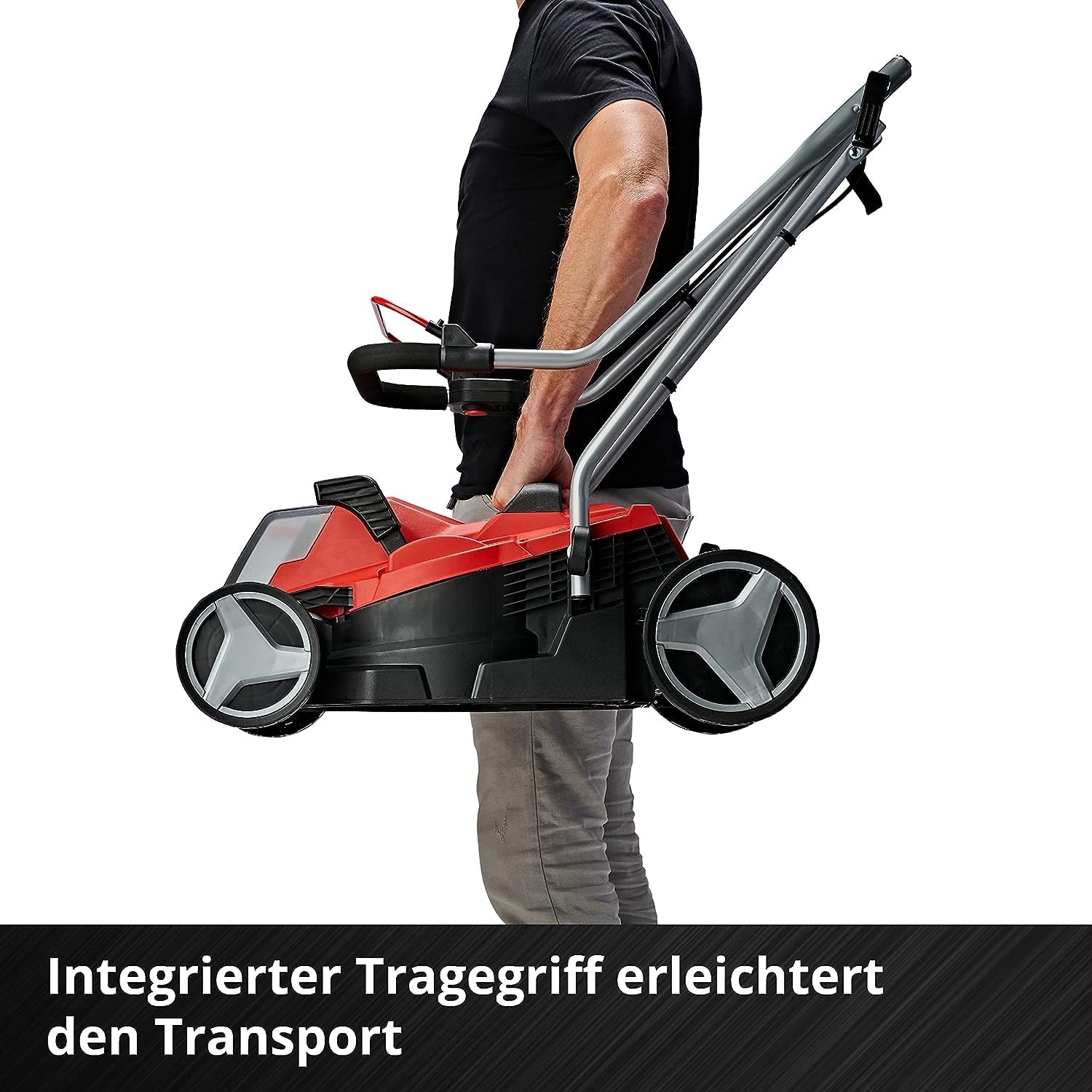 Einhell Akku-Rasenmher GE-CM 18/33 Li Kit Power X-Change (18 V, 33 cm Schnittbreite, bis 200 m, Brushless, 30L Fangkorb, 25-65 mm Schnitthhe, inkl. 4,0 Ah Akku + Ladegert)