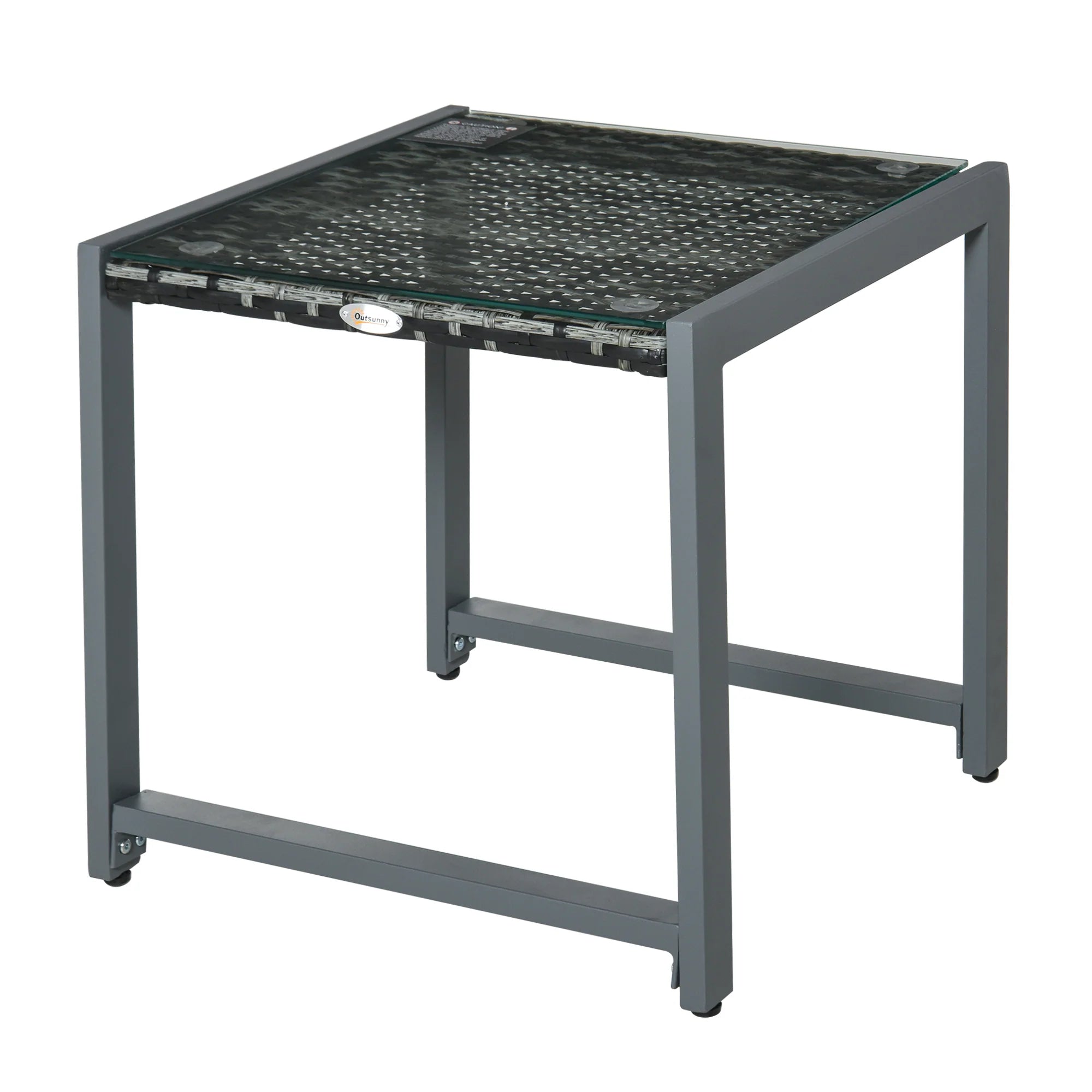 Outsunny Gartentisch Beistelltisch wetterfest flexibel Aluminium