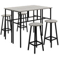 HOMCOM Bartisch-Set 6-teilig kombinierbar platzsparend Essgruppe