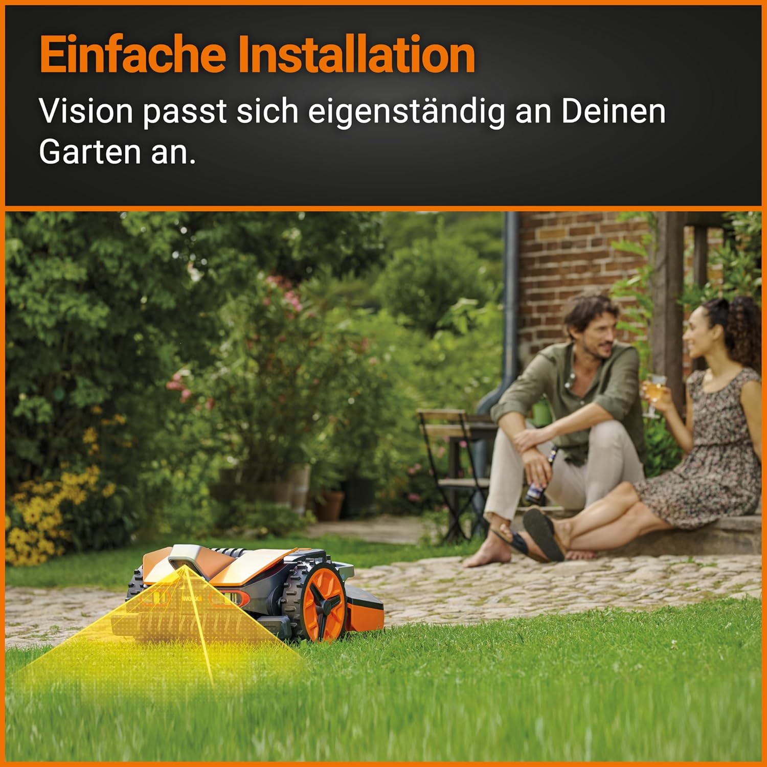 WORX Landroid M WR141E Mhroboter/Akkurasenmher für kleine Grten bis 500 qm/Selbstfahrender Rasenmher für einen sauberen Rasenschnitt, Bunt