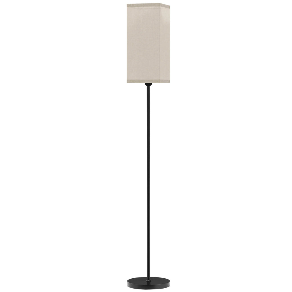 HOMCOM Stehlampe mit Fußschalter und Leinenoptik-Schirm