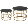 Outsunny Gartentisch 2er-Set stapelbar keine Montage Boho