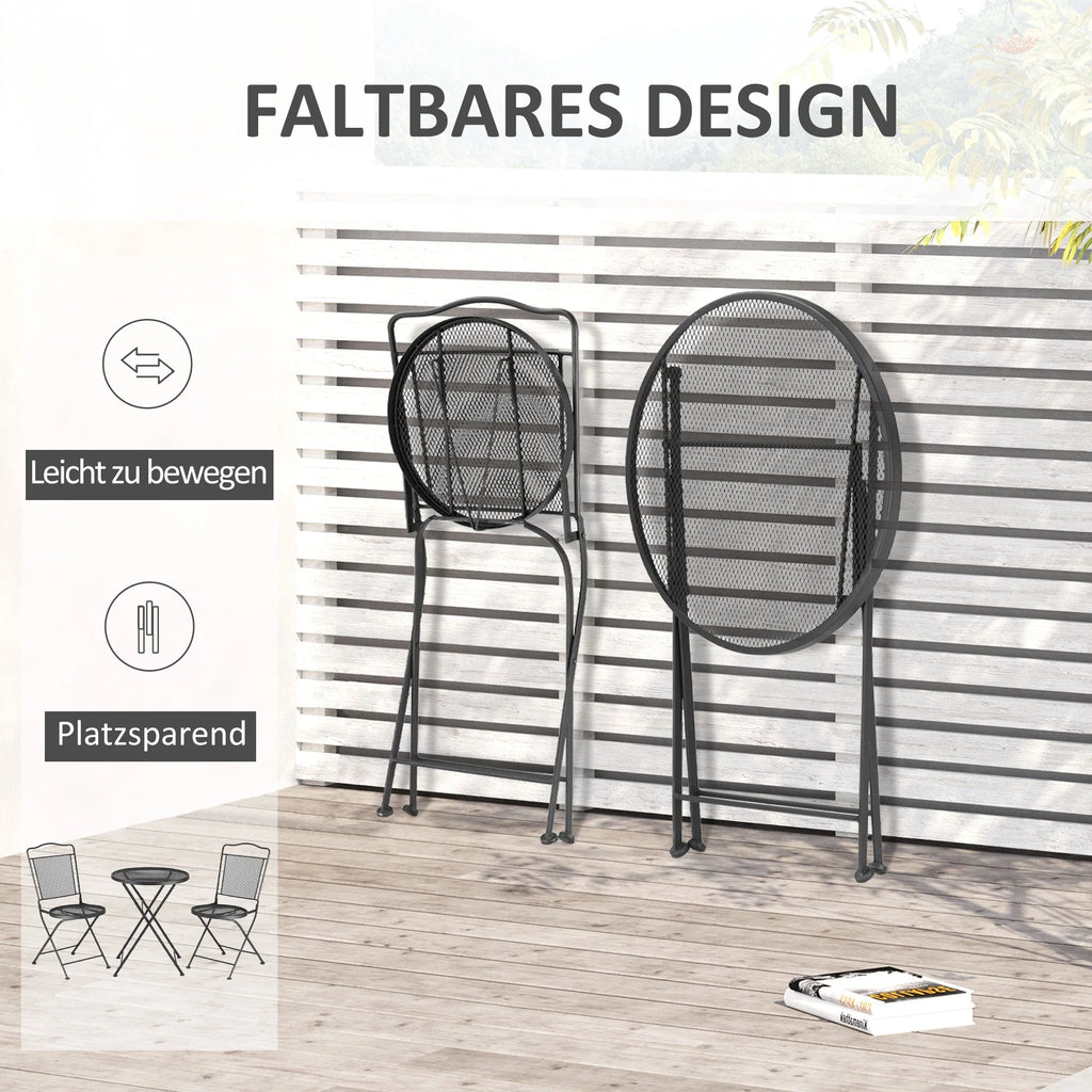 Outsunny Gartenmöbelset 3-teilig faltbar Balkonset Outdoor